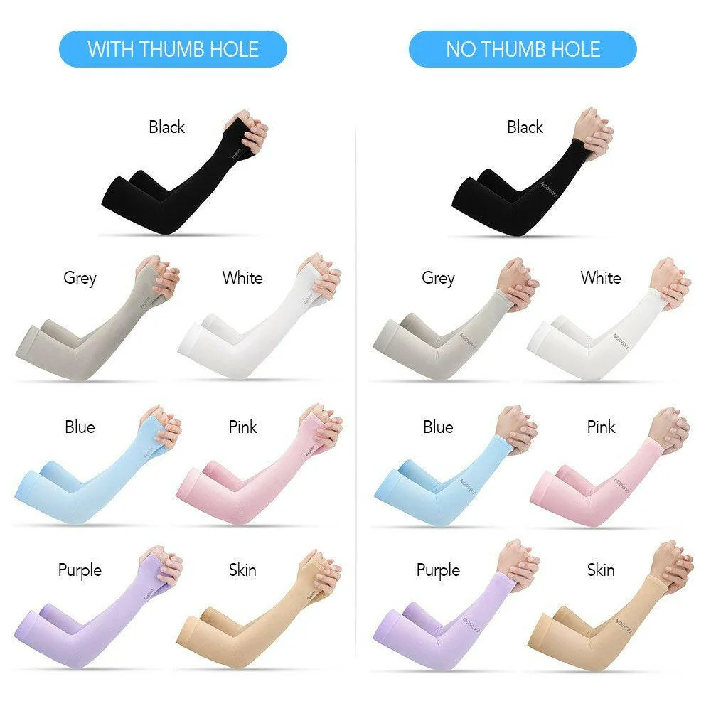 1 Pair Cooling Arm Sleeves UV Protective Absorbent Arm Cover for Outdoor Cycling Driving Running Golf Men Women