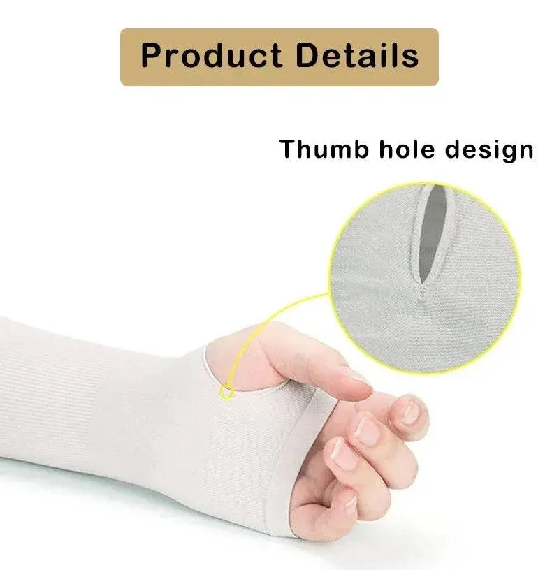 1 Pair Ice Silk Sun Protection Arm Covers Unisex Elbow Cover Outdoor Cycling Running Fishing Driving Cool Anti-UV Arm Sleeves