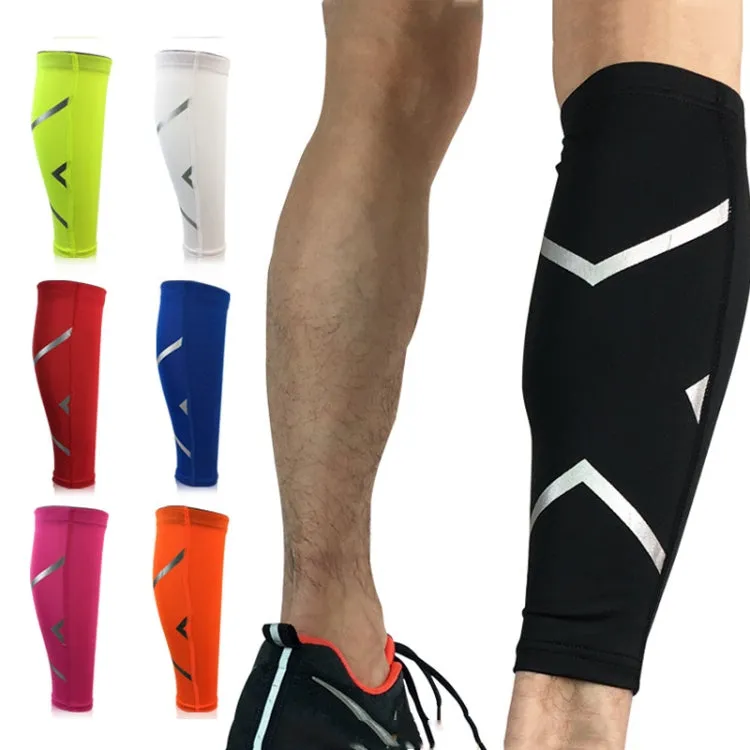 1 Pair Sports Breathable Compression Calf Sleeves Riding Running Protective Gear, Spec: M (Orange)