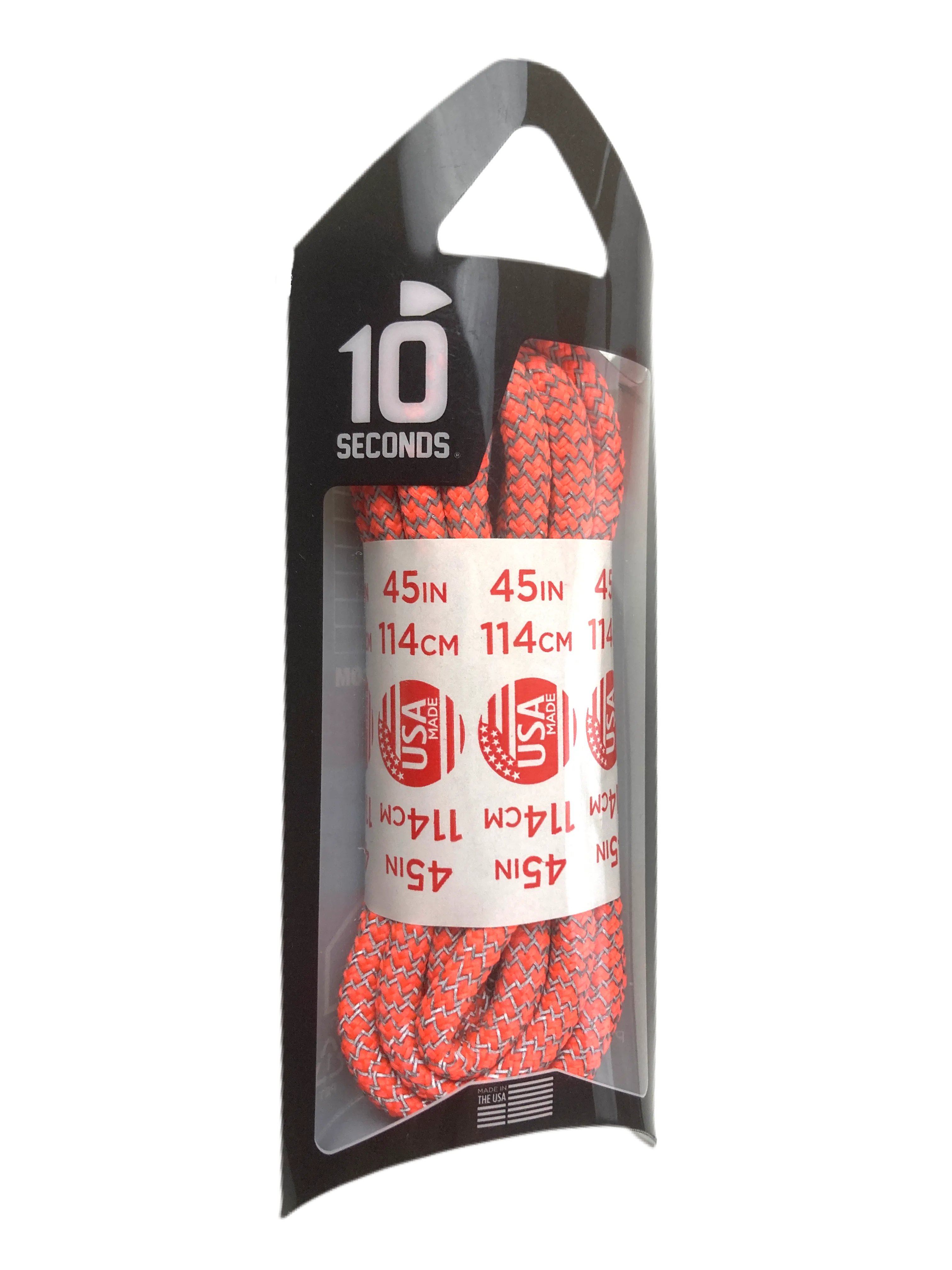 10 Seconds ® Reflexall ® Athletic Jumbo Round Laces | Hot Red Honeycomb Reflective