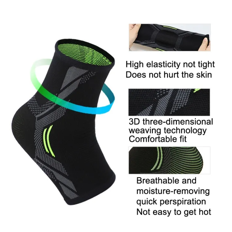 1pair Outdoor Sports Unisex Knitted Pressurized Keep Warm Copper Ankle Support(L)