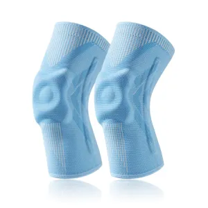 1pair Sports Knee Brace Meniscus Injury Silicone Knee Joint Protective Cover, Size: L(Light Blue)