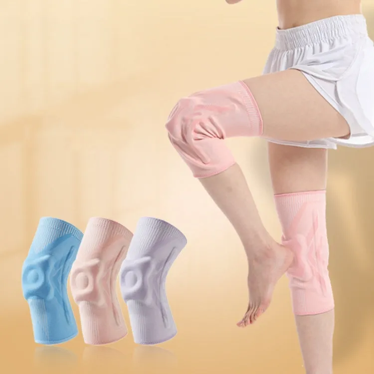 1pair Sports Knee Brace Meniscus Injury Silicone Knee Joint Protective Cover, Size: L(Light Blue)