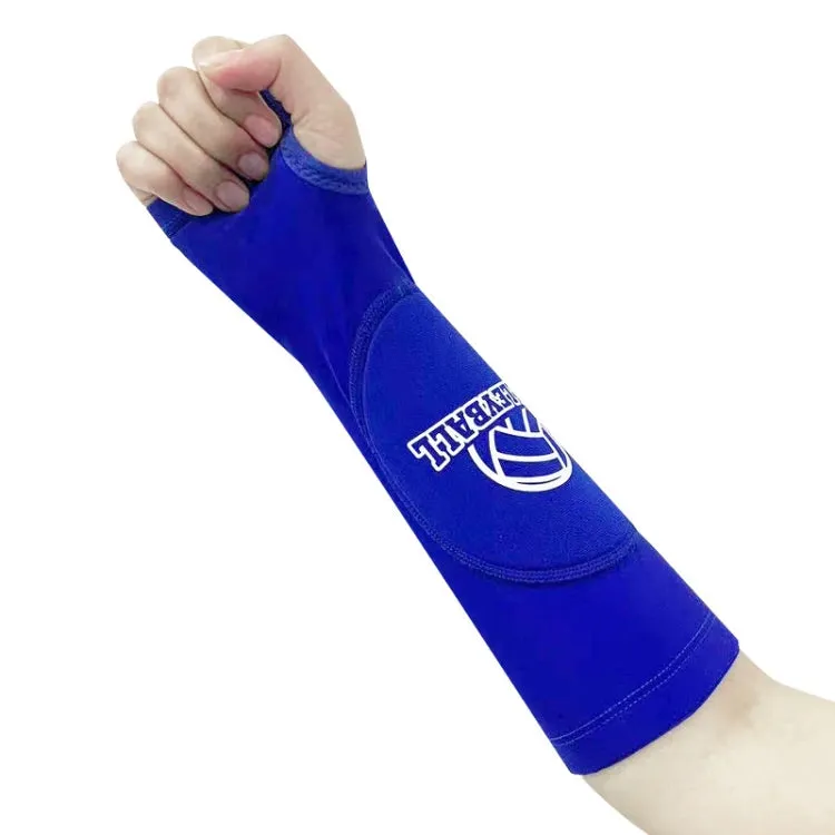 1pair Volleyball Arm Sleeves Passing Forearm Guard with Protection Pad and Thumbhole, Spec: Adult Gem Blue