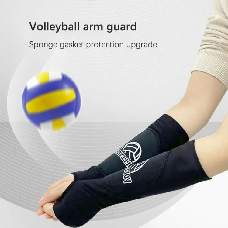 1pair Volleyball Arm Sleeves Passing Forearm Guard with Protection Pad and Thumbhole, Spec: Adult Gem Blue