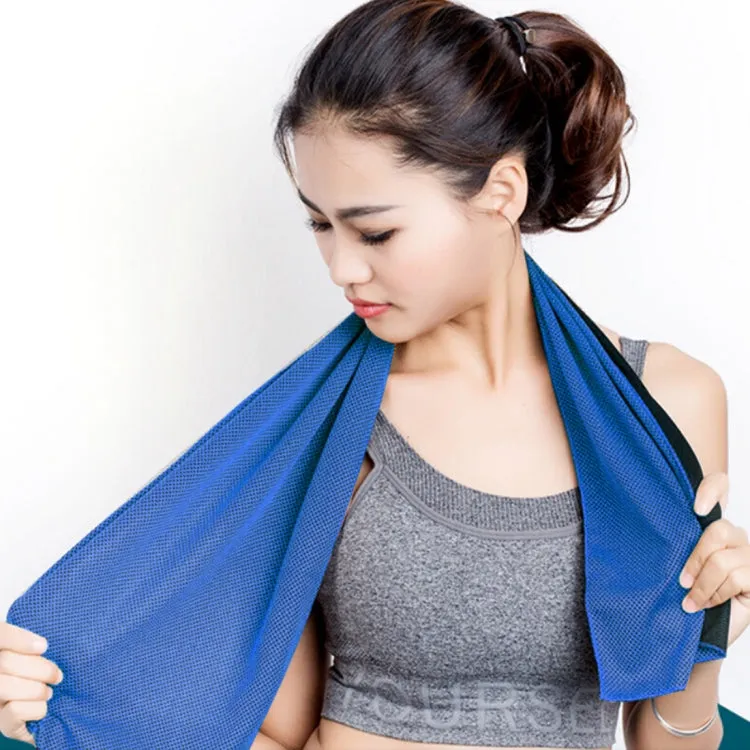 2 PCS Microfiber Fabric Gym Sports Towel Enduring Ice Towel, Size: 30*100cm(Dark Blue)