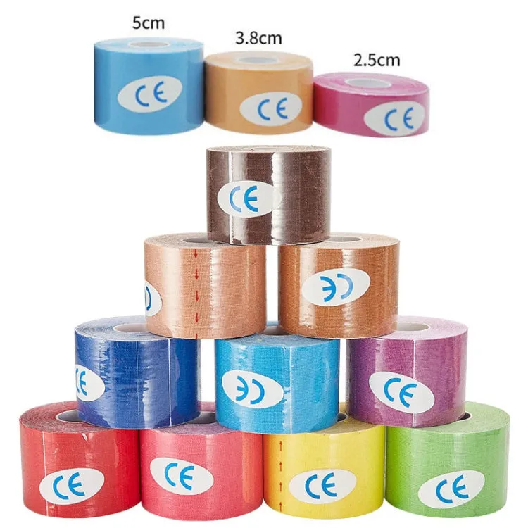 3 PCS Muscle Tape Physiotherapy Sports Tape Basketball Knee Bandage, Size: 2.5cm x 5m(Rose Red)