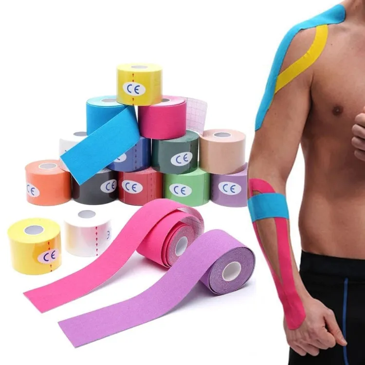 3 PCS Muscle Tape Physiotherapy Sports Tape Basketball Knee Bandage, Size: 2.5cm x 5m(Rose Red)