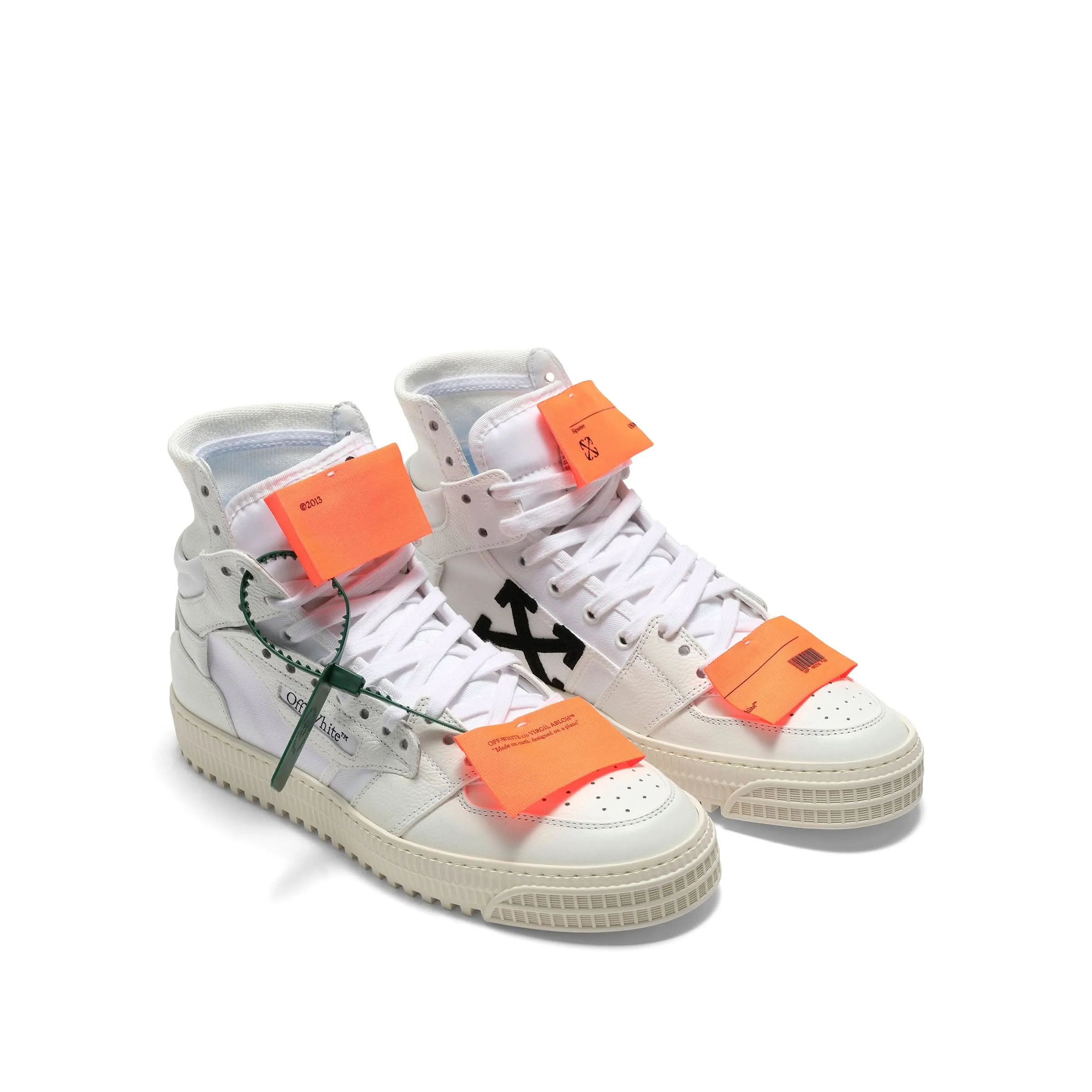 3.0 Court Calf Leather Sneakers in White/Orange