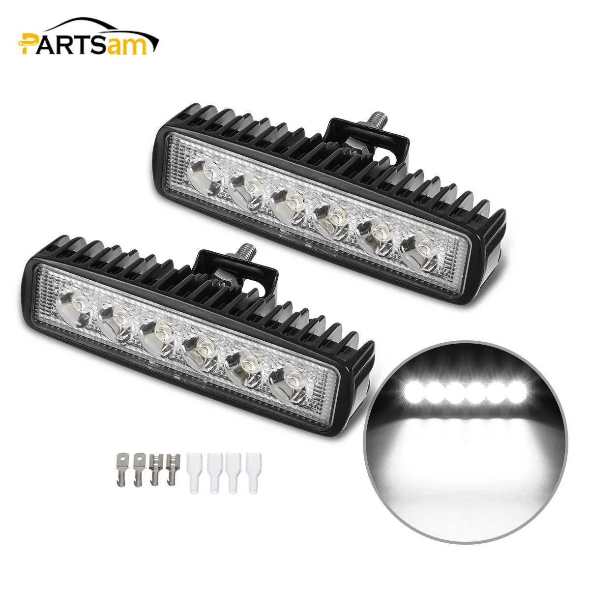 4PCS 6" LED Light Bar 72W 6500K Super Bright Led Waterproof Boat Spot Marine Deck Light / Off Road Light Fog Light SUV ATV 4WD Car Truck Golf Cart IP67