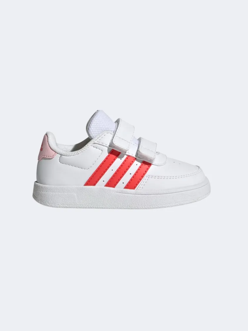 Adidas Breaknet 2.0 Infant-Girls Sportswear Shoes White/Red/ Clear Pink