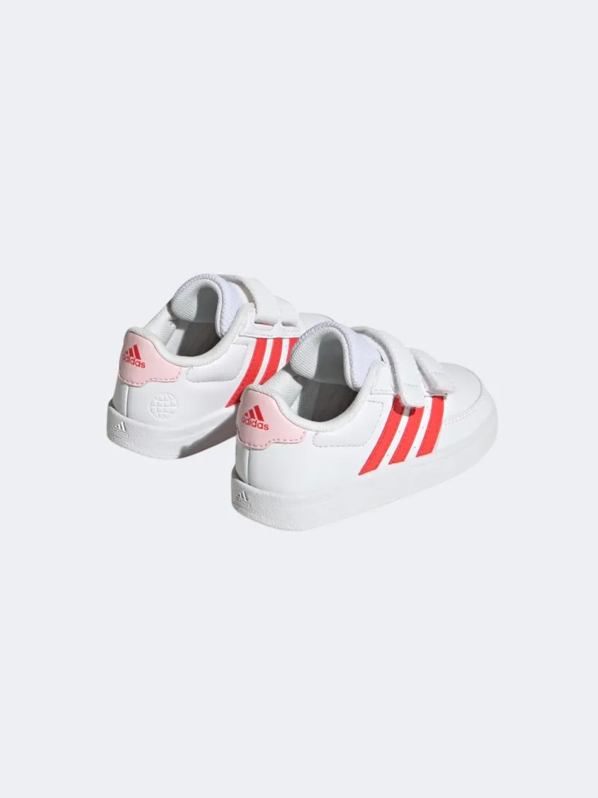 Adidas Breaknet 2.0 Infant-Girls Sportswear Shoes White/Red/ Clear Pink