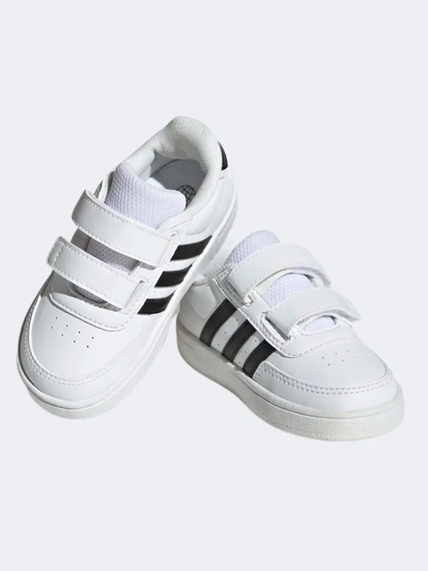 Adidas Breaknet Court Two-Strap  Infant-Unisex Sportswear  Shoes  White/Black