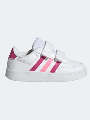 Adidas Breaknet Infant-Girls Sportswear Shoes White/Pink