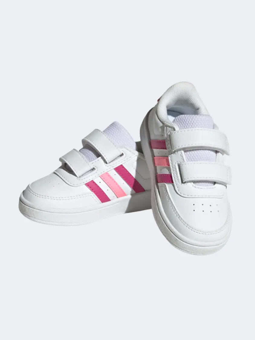 Adidas Breaknet Infant-Girls Sportswear Shoes White/Pink