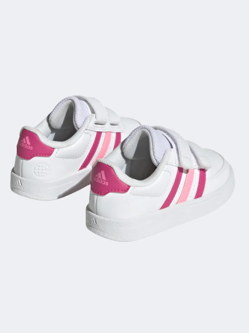 Adidas Breaknet Infant-Girls Sportswear Shoes White/Pink