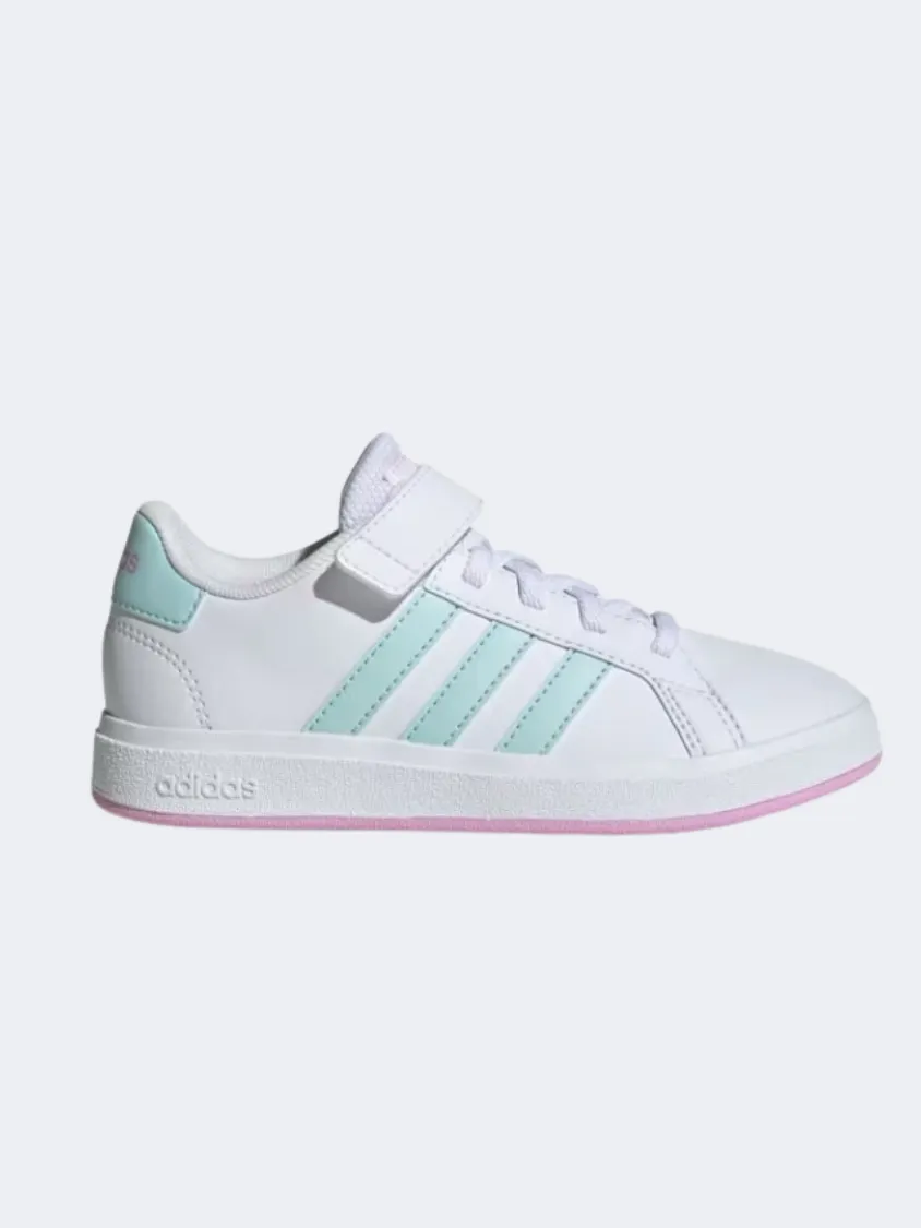 Adidas Grand Court 2 Girls Sportswear Shoes White/Aqua/Lilac