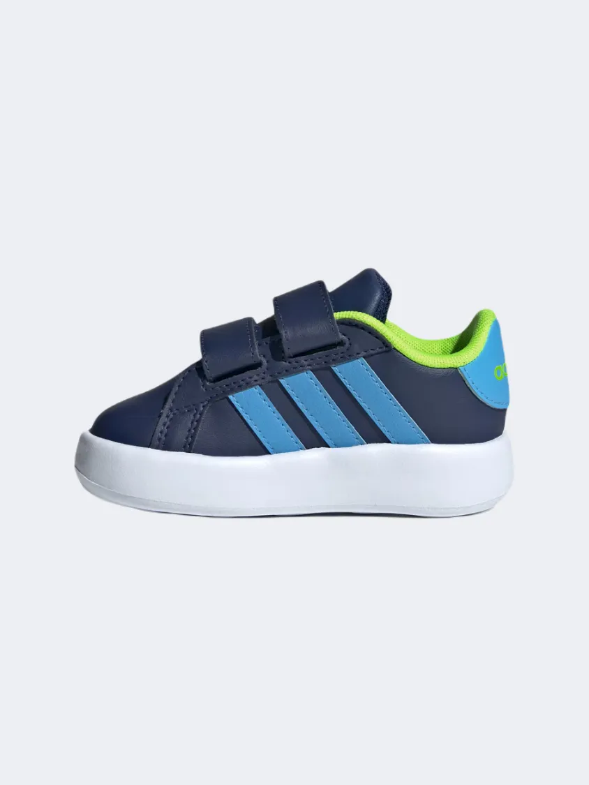 Adidas Grand Court 2 Infant-Boys Sportswear Shoes Dark Blue/Lemon