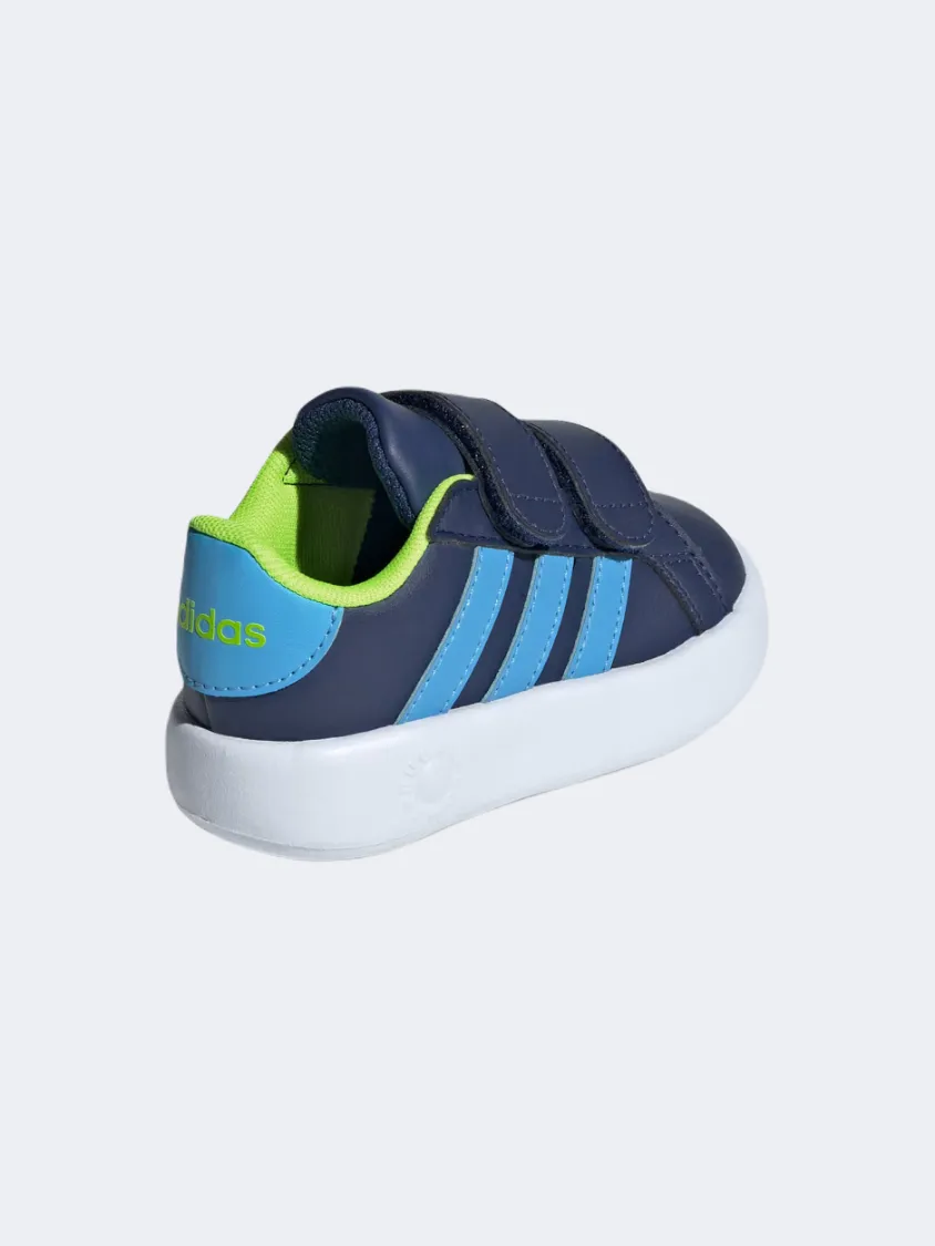 Adidas Grand Court 2 Infant-Boys Sportswear Shoes Dark Blue/Lemon