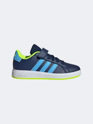 Adidas Grand Court 2 Ps-Boys Sportswear Shoes Dark Blue/Lemon