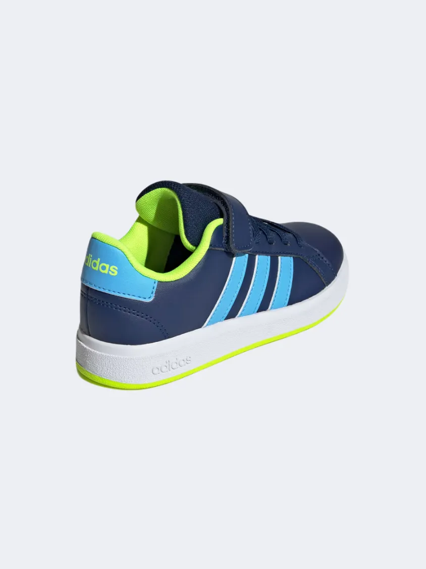 Adidas Grand Court 2 Ps-Boys Sportswear Shoes Dark Blue/Lemon