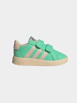 Adidas Grand Court Infant-Girls Sportswear Shoes Green Glow/ Sand Strata