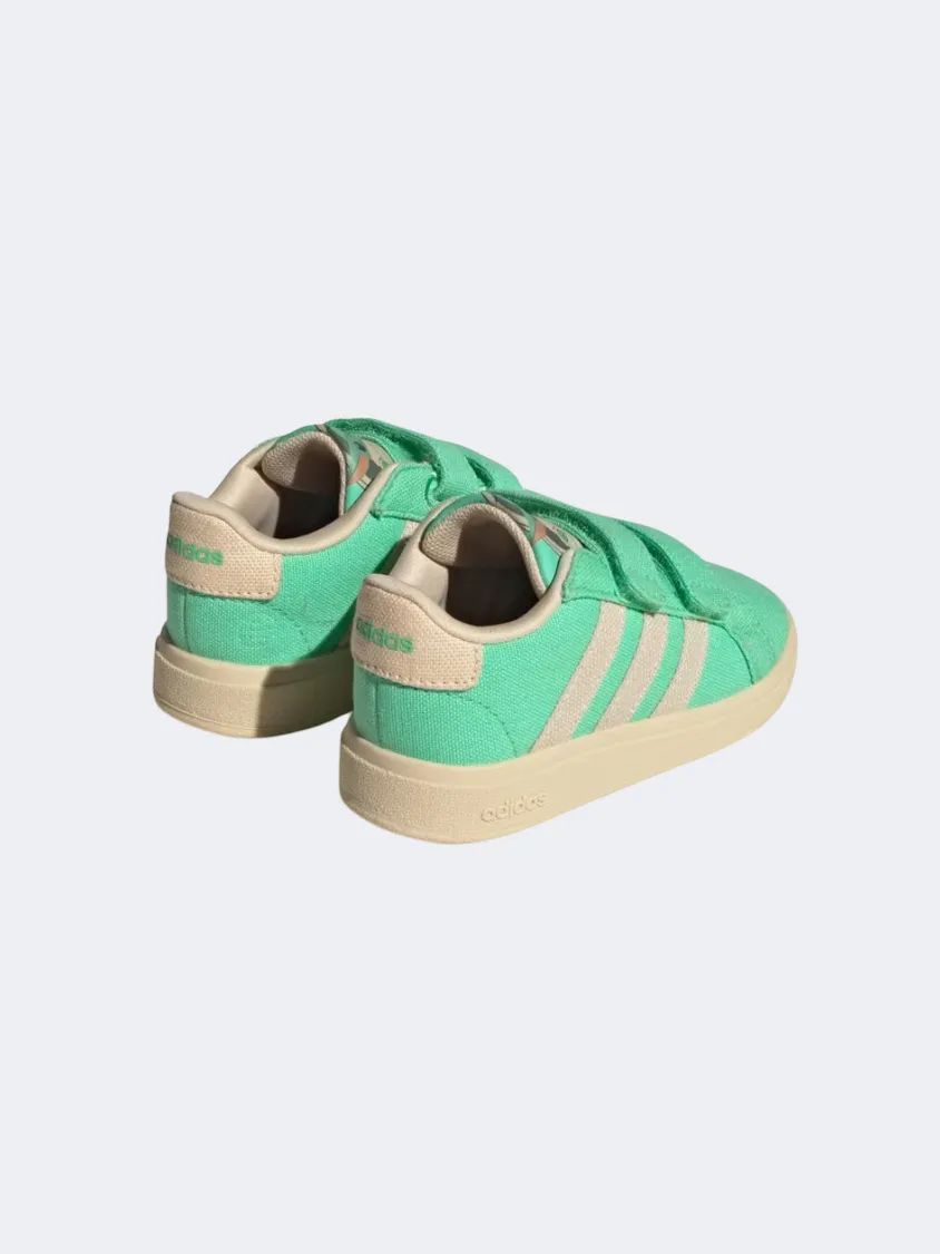 Adidas Grand Court Infant-Girls Sportswear Shoes Green Glow/ Sand Strata