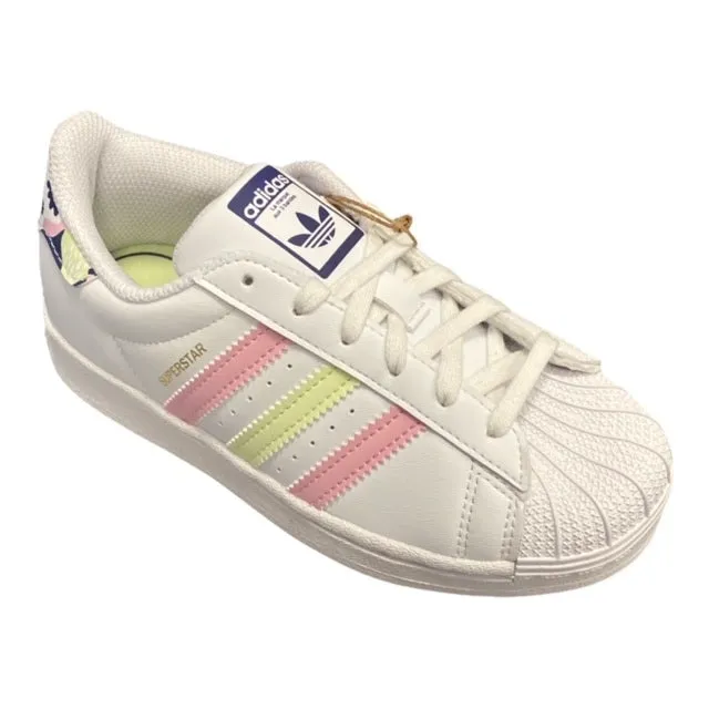 Adidas Originals sneakers da bambina Superstar C GY3331 white-pink-lime