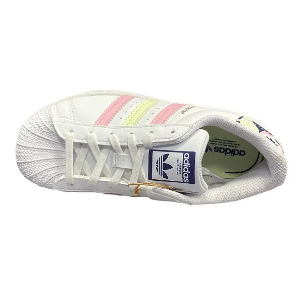 Adidas Originals sneakers da bambina Superstar C GY3331 white-pink-lime