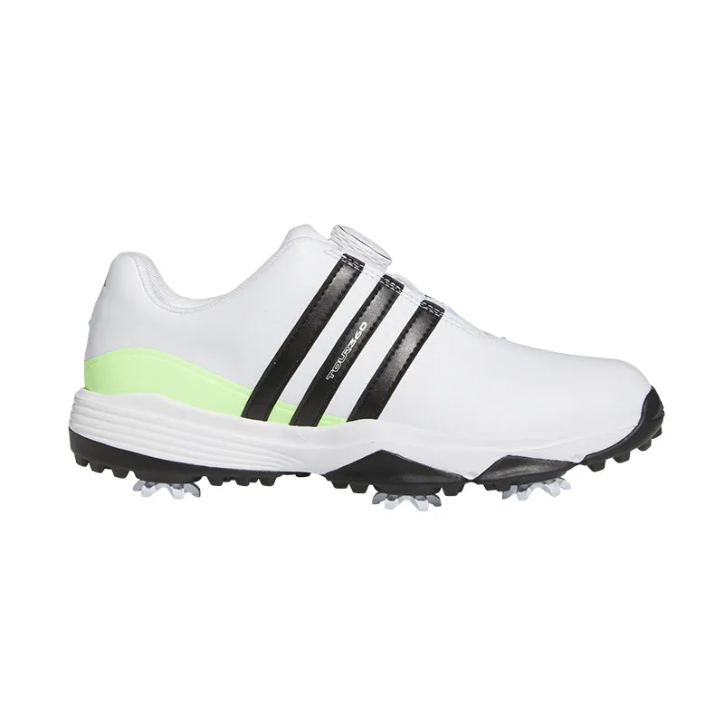 ADIDAS Tour360 BOA Junior Spiked Shoes (White/Black/Green)