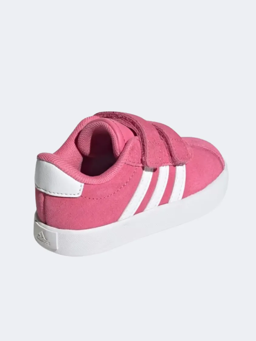 Adidas Vl Court 3 Infant Girls Sportswear Shoes Pink/White/Grey