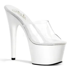 Adore-701 Clear White Platform Heels