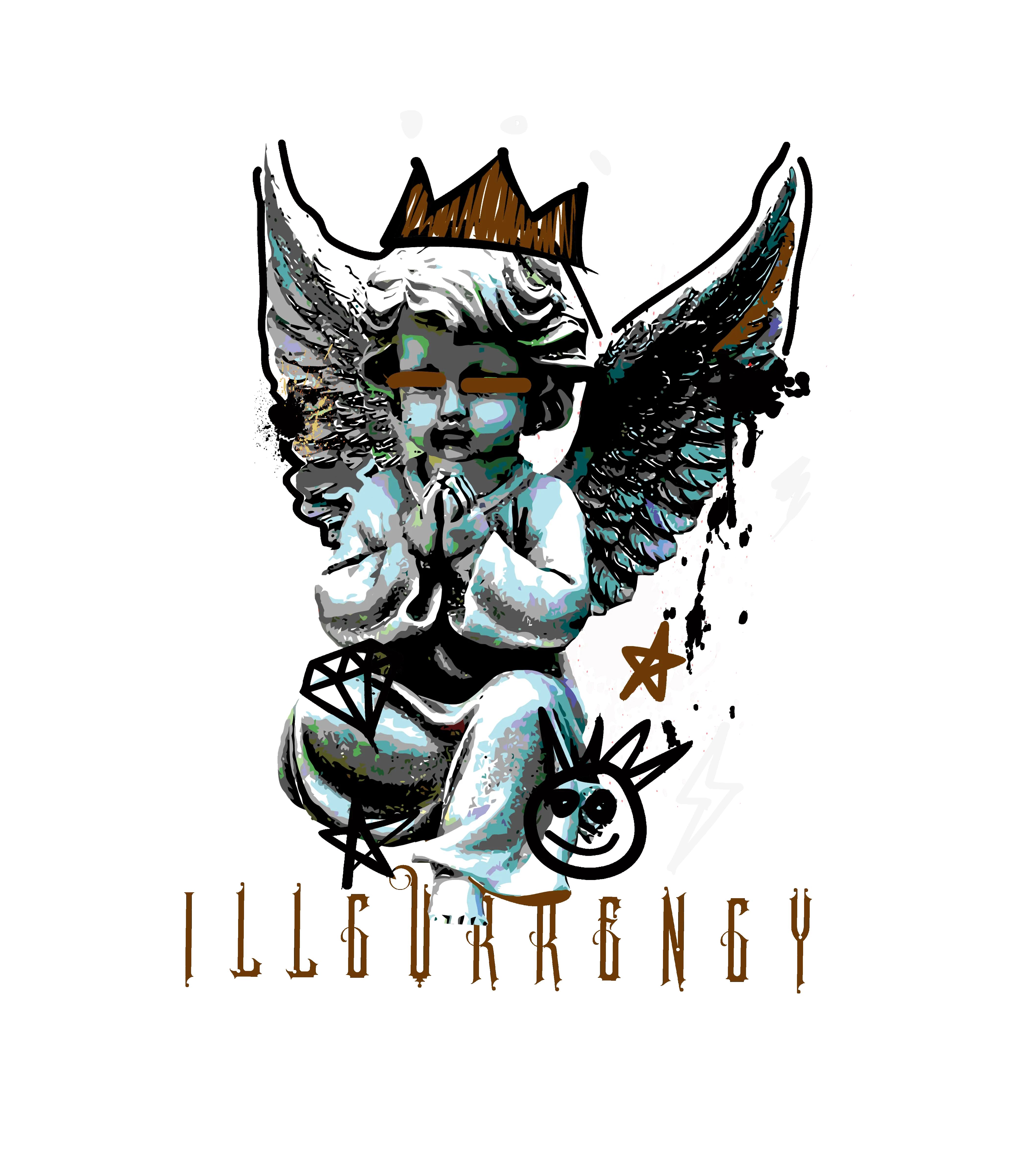 Air Jordan 1 Low OG Mocha White T-Shirt (Graffiti Angel)| illcurrency