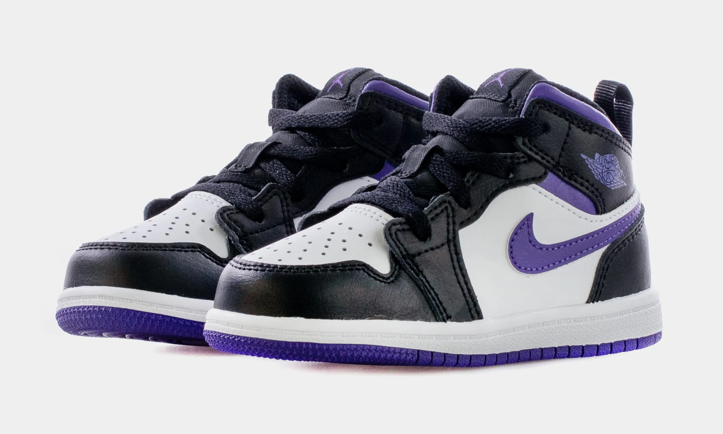 Air Jordan 1 Mid Infant Toddler Lifestyle Shoes (Black/Purple)