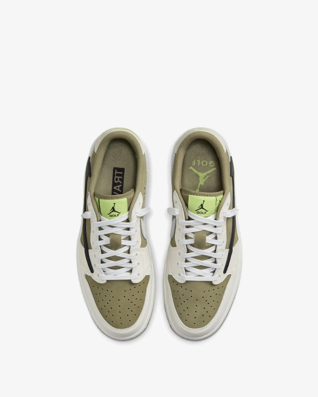 Air Jordan 1 Retro Low Golf Travis Scott 'Neutral Olive White' Sneakers