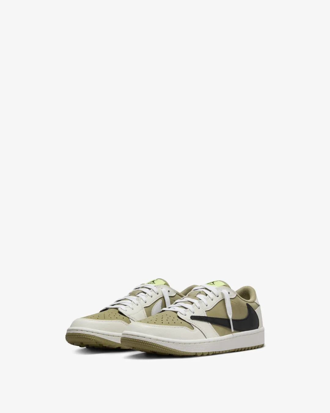 Air Jordan 1 Retro Low Golf Travis Scott 'Neutral Olive White' Sneakers