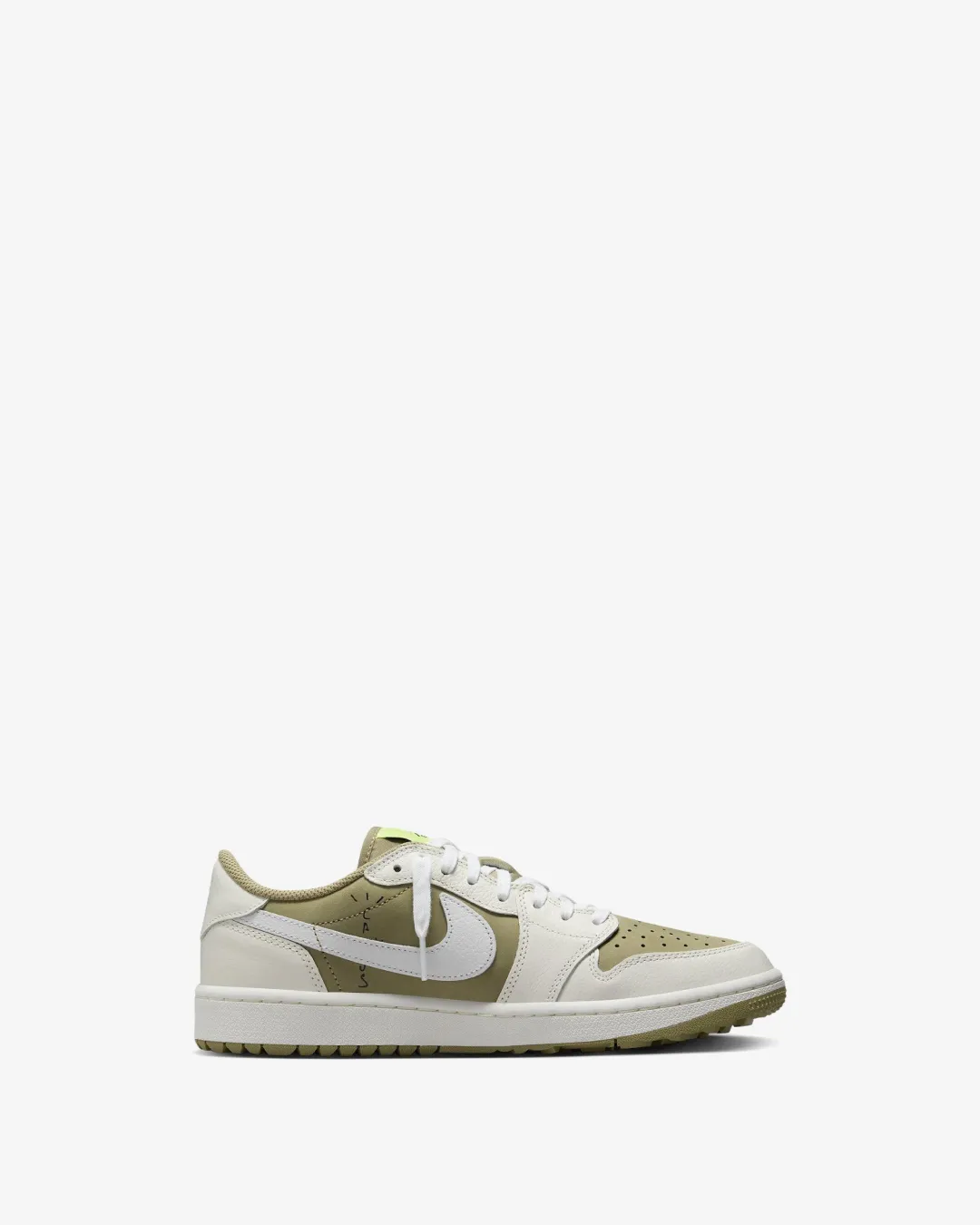 Air Jordan 1 Retro Low Golf Travis Scott 'Neutral Olive White' Sneakers