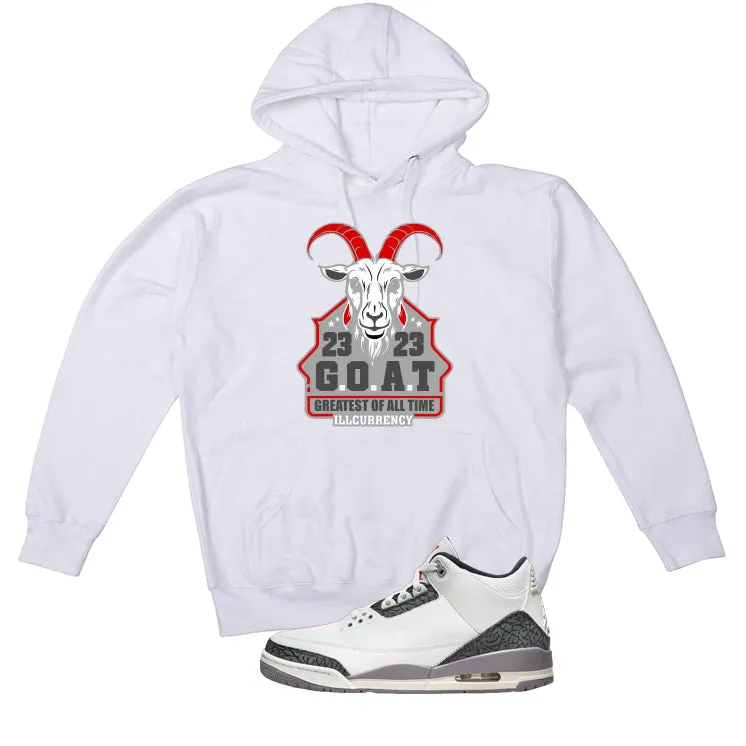 Air Jordan 3 Cement Grey White T-Shirt (GOAT 23)| illcurrency