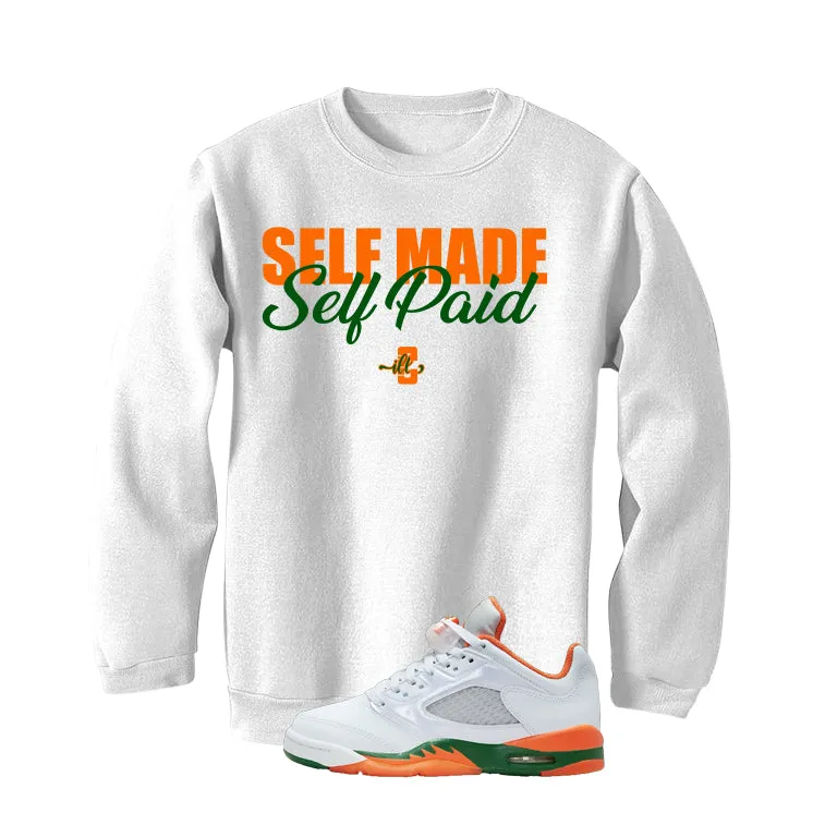 Air Jordan 5 GS Miami Hurricanes White T-Shirt (Self Made Self Paid)| illcurrency