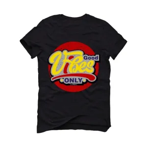 Air Jordan 5 RED AND YELLOW 2020 Black T-Shirt (Good Vibes)