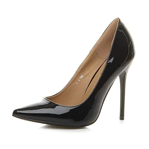 Ajvani high Heel Stiletto Smart Work Evening Pointed Court Shoes Size