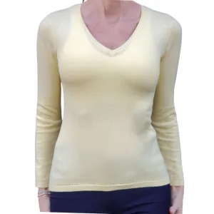 Alashan Cashmere V-Neck Pullover - Banana