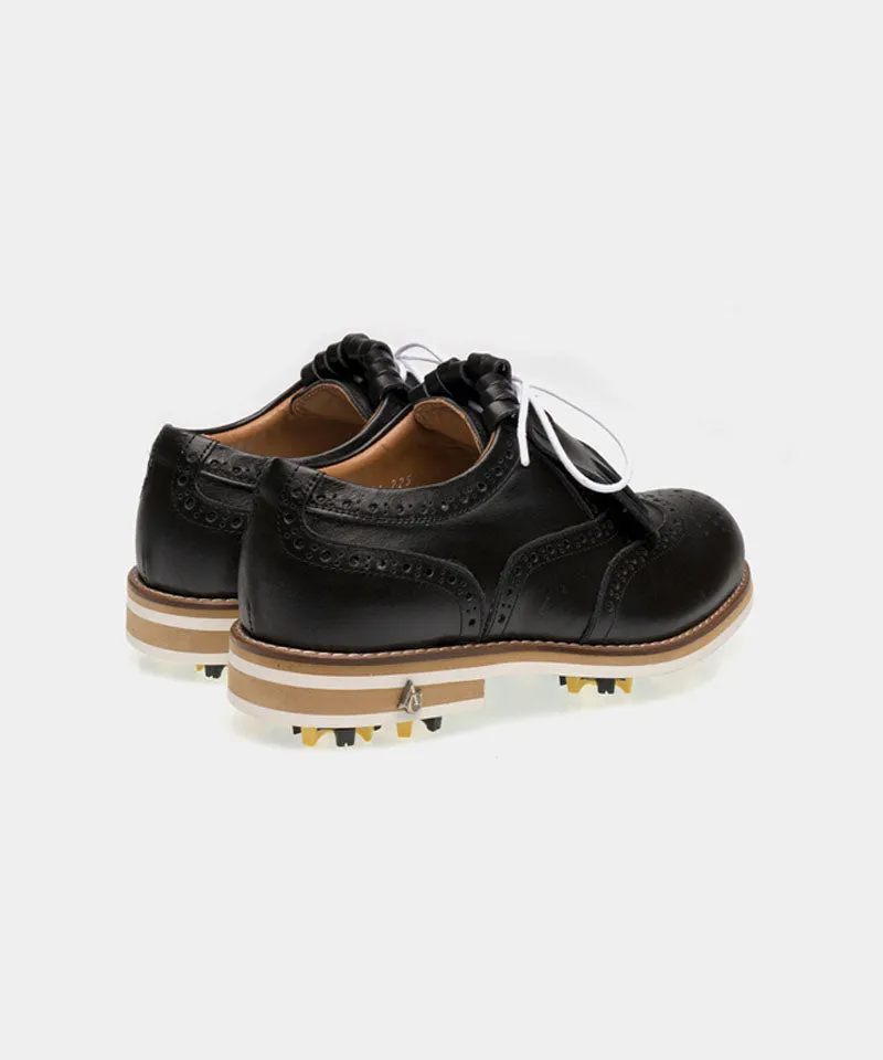 ALL CLASSIC Golf Noble Wingtip Classic Golf Shoes - All Black