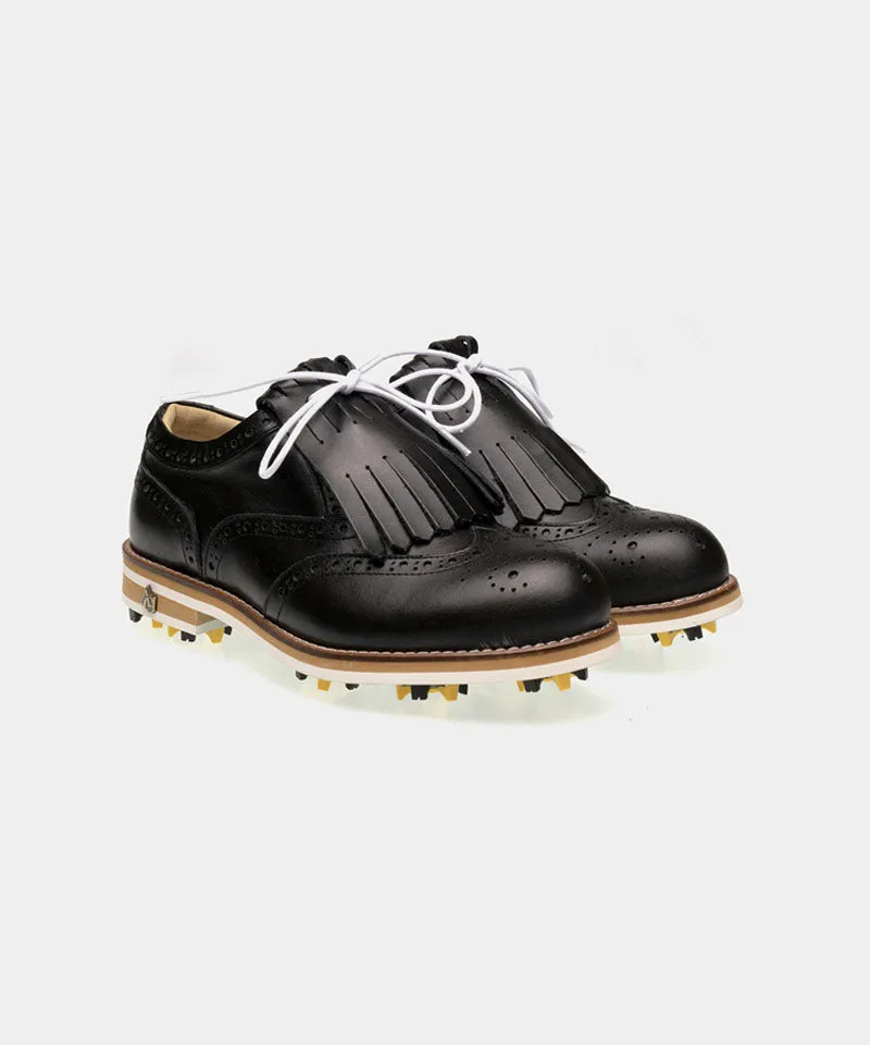 ALL CLASSIC Golf Noble Wingtip Classic Golf Shoes - All Black