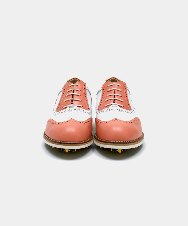 ALL CLASSIC Golf Noble Wingtip Classic Golf Shoes - Coral