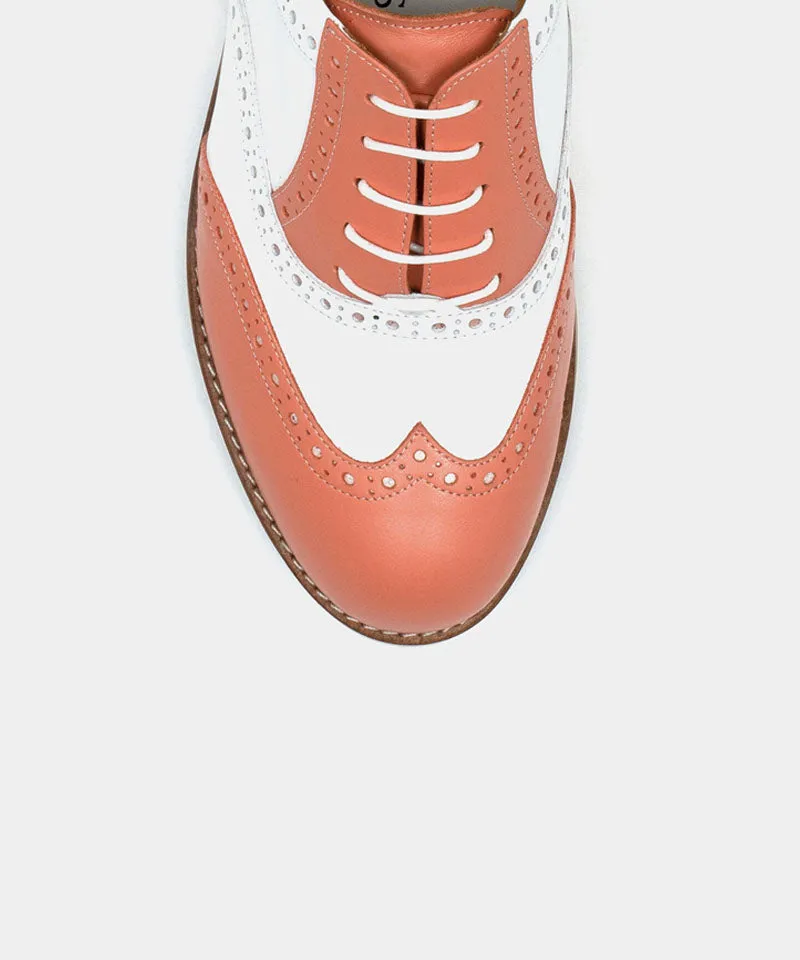 ALL CLASSIC Golf Noble Wingtip Classic Golf Shoes - Coral