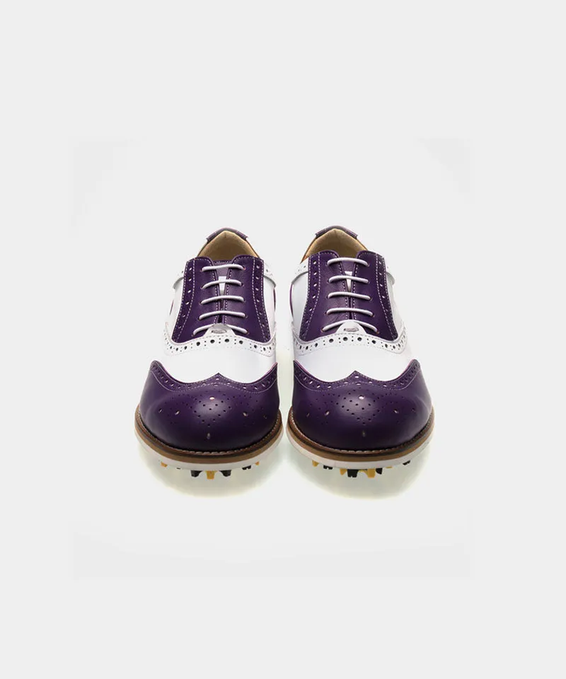 ALL CLASSIC Golf Noble Wingtip Classic Golf Shoes - Purple