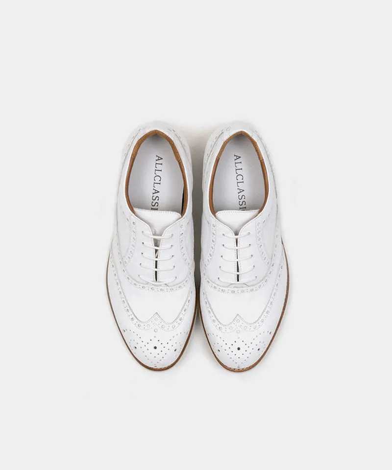 ALL CLASSIC Golf Noble Wingtip Classic Golf Shoes - White