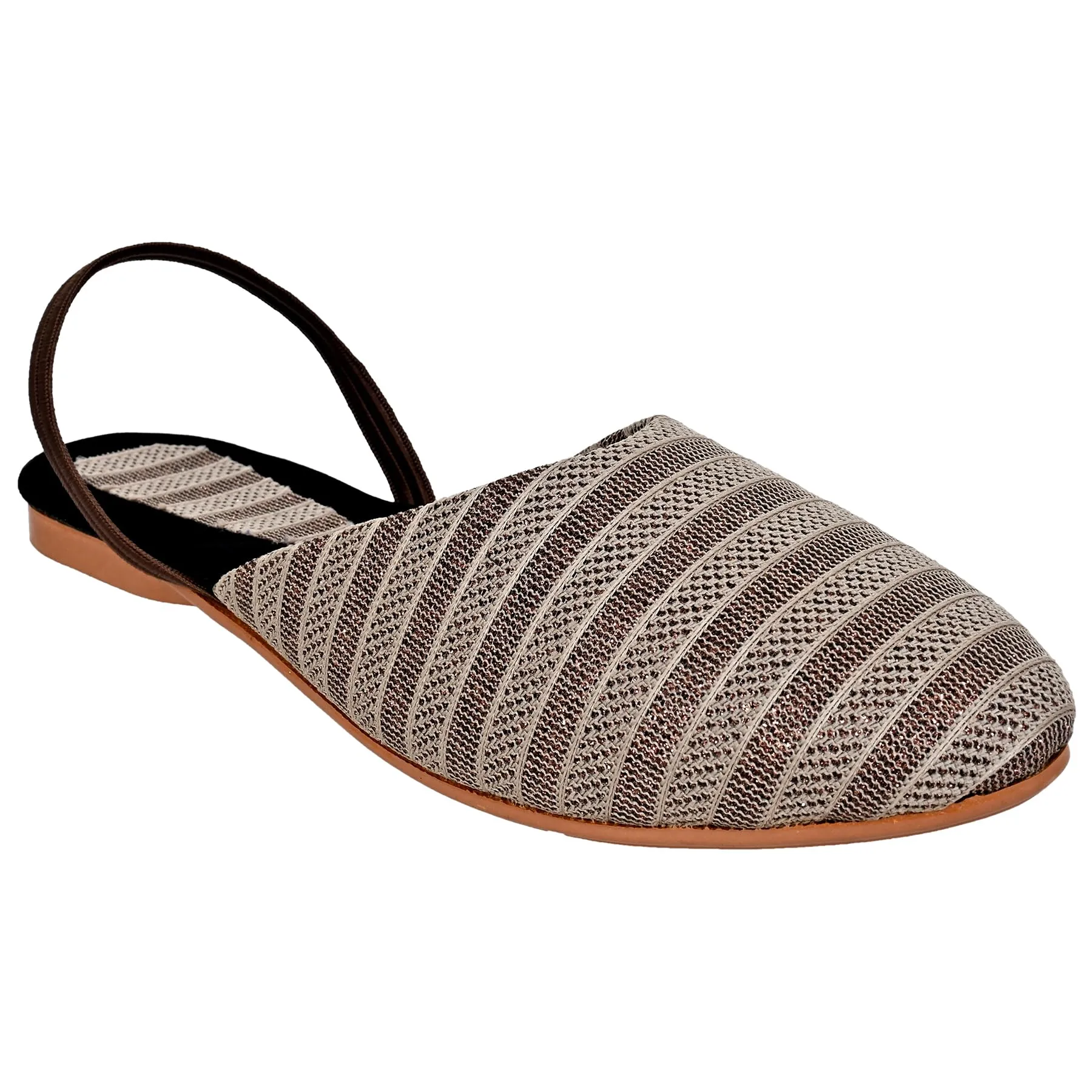 ALTEK Women Ethnic Antiskid Fashinable Sandels Daily Use Casualwear Soft Velvet Cloth Durable Indoor Outdoor Ballies Ethnic Flats Sandals Women Girl Formal Occasions Footwear 13135_mule_brown_120_7