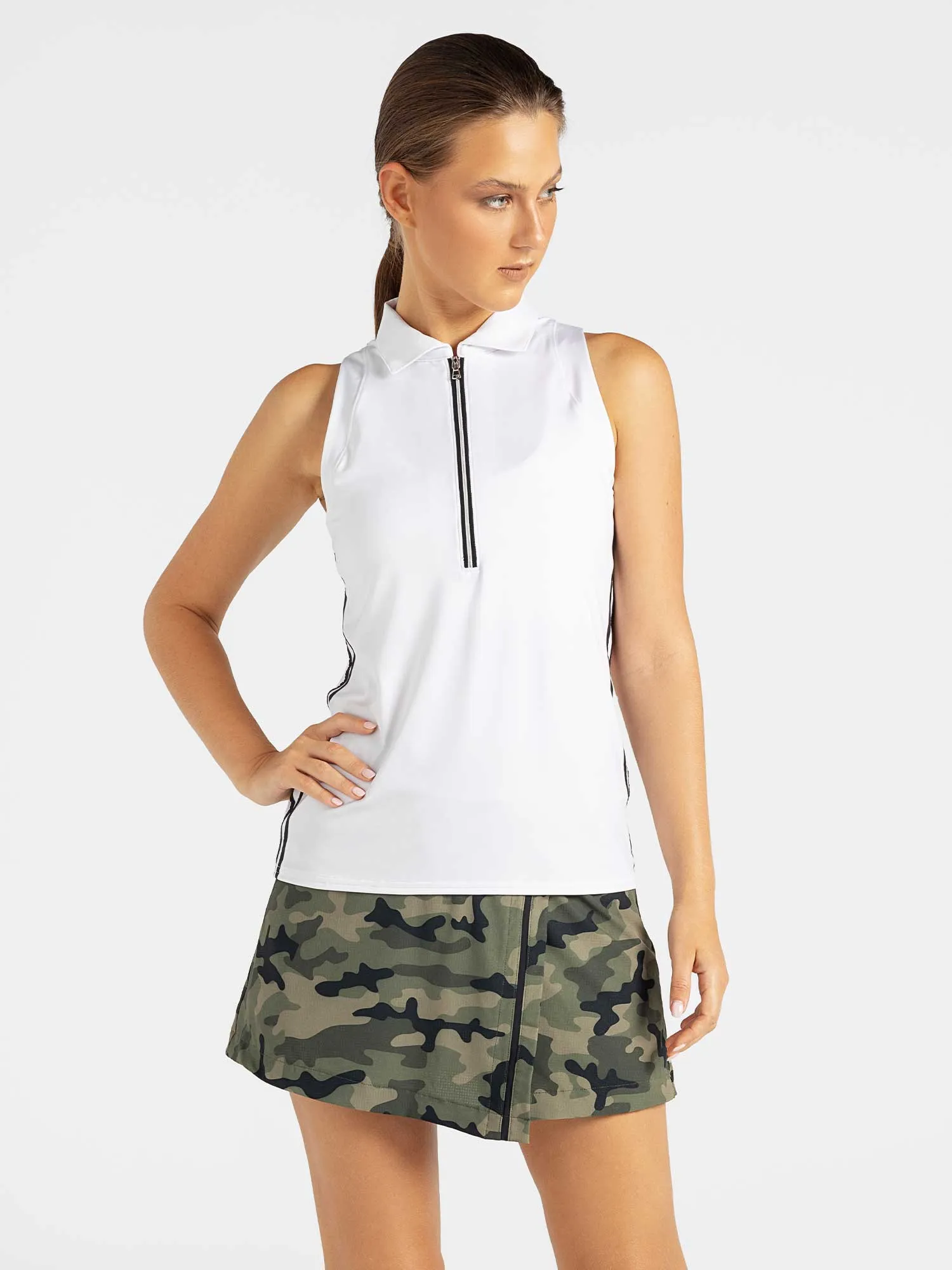 Ava Sleeveless Polo Top